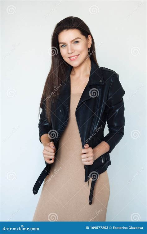 Sexy Woman Black Leather Jacket Nude Stock Photos Free Royalty Free