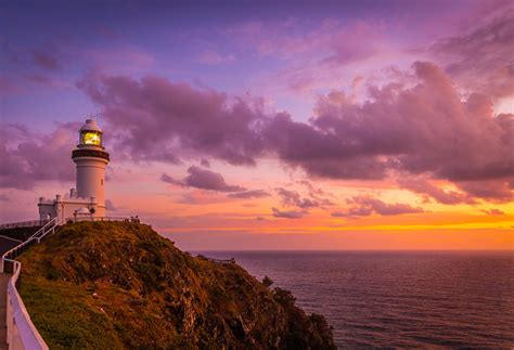 Byron Bay Sunset Lighthouse Photography Canvas Visual Arts Craft
