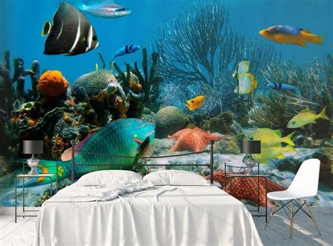 Fish World Under The Sea Wallpaper Kids Wall Murals 3d Etsy In 2021