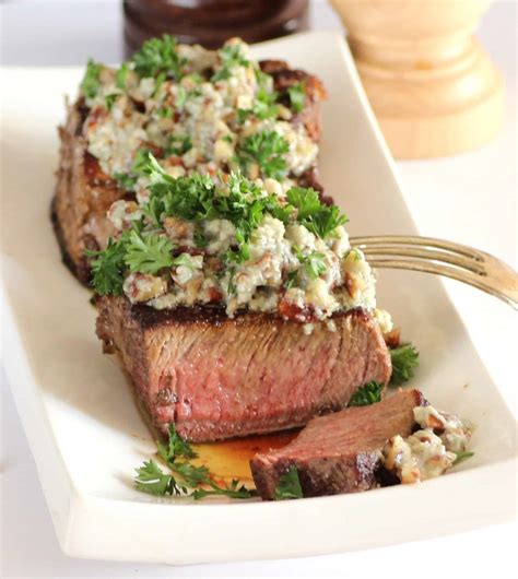 · a meal featuring beef tenderloin is a delicious indulgence during this celebratory holiday season. Beef Tenderloin with Stilton Pecan Butter for Dishes in 5 Ingredients or Less #SundaySupper