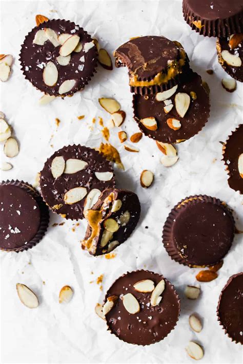 Dark Chocolate Almond Butter Cups Lena S Kitchen