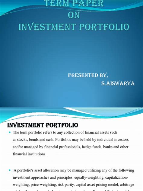 Investment Portfolio Pdf Portfolio Finance Investing