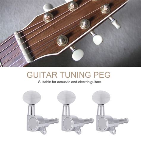 Black 3l3r 6 Pcs Tuning Pegs Locking Tuners Machine Heads For Acoustic