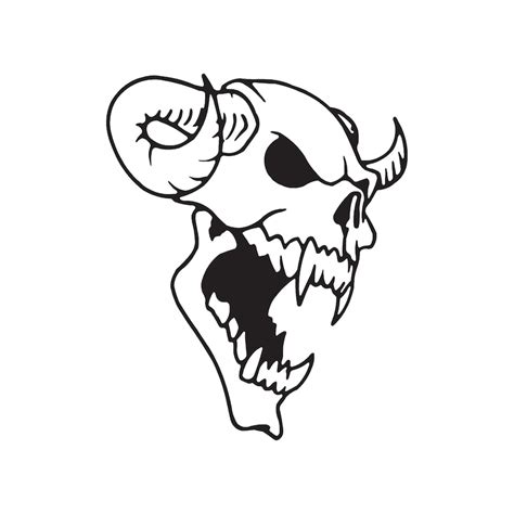 Demon Skull Horns Vinyl Decal Sticker 2 Sizes 9 Solid Etsy