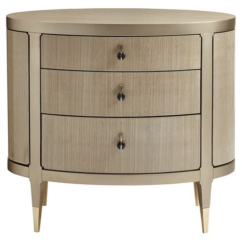 Caracole A Dream Come True Modern Classic Wooden Oval Nightstand In