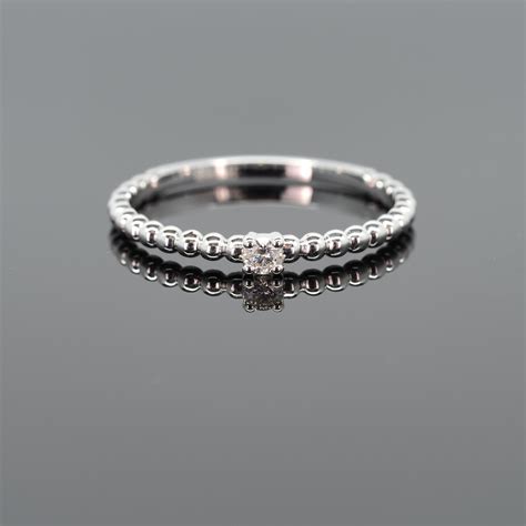 Unique Minimal Solitaire Diamond Ring 14k Delicate Thin Ring Etsy