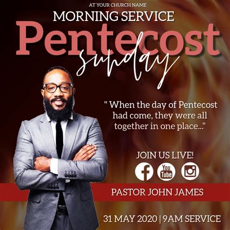 Pentecost Sunday Church Event Flyer Template Postermywall