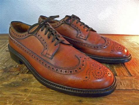 Vintage Stetson Shoe Co Mens 1940s 50s Berkely Wing Tip Oxfords Us