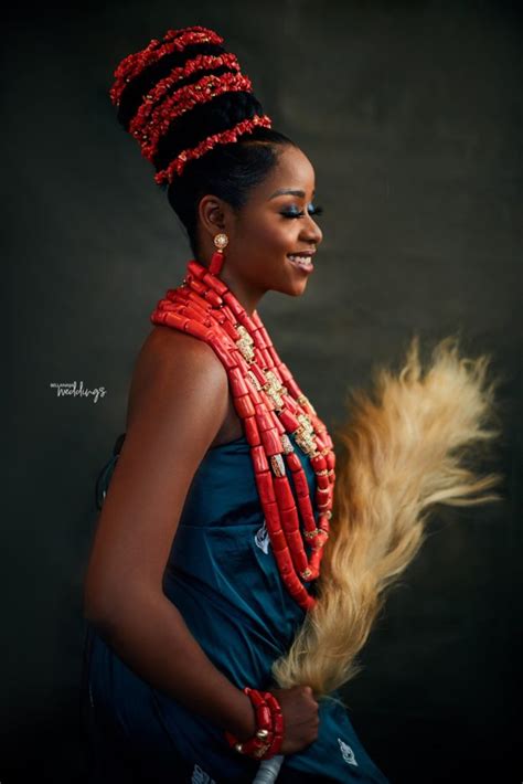 Coral Beads A Stunning Hairstyle Todays Igbo Bridal Beauty Look