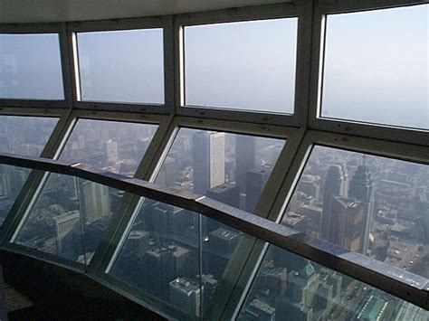 It's quite tall, and you can ride an elevator up to the round disk part, which contains a restaurant, and get a pretty good view of the city. CN Tower Inside Sky Pod 2 | Flickr - Photo Sharing!
