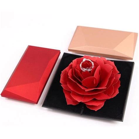 Rectangle Red Flower Ring Box Sizedimension 6x4 Inch At Rs 500box