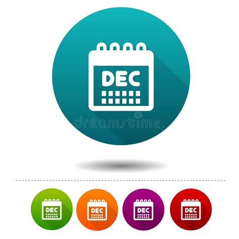 Month December Icon Calendar Symbol Sign Stock Illustration