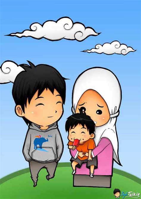 41 Gambar Kartun Keluarga Muslim 4 Anak Images Blog Garuda Cyber