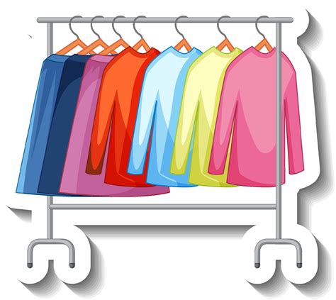 Clothes Hanging On Clothes Rack 5358410 Vector Art At Vecteezy
