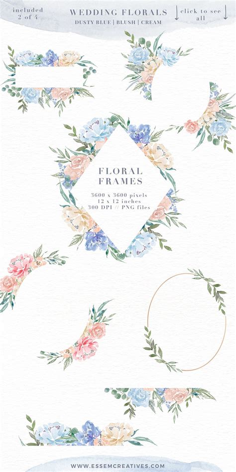 Photo enthusiasts have uploaded bouquet clipart blue for free download here! Wedding Watercolor Flowers Graphics Clipart, Dusty Blue ...