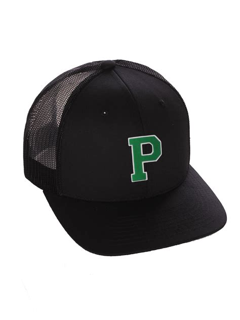 Structured Trucker Mesh Hat Custom Colors Letter P Initial Baseball Mid