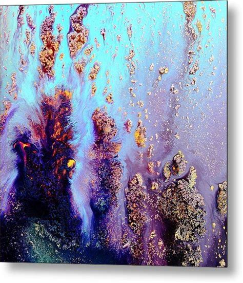Vivid Abstract Art Fluid Painting Coral Reef By Kredart Metal Print By