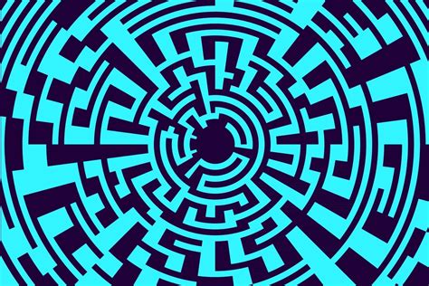 Maze Background Blue Labyrinth Backdrop Abstract Hi Tech Mosaic