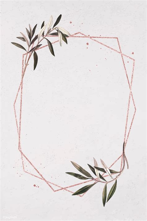 Download Download premium vector of Hexagon gold frame olive branch ...