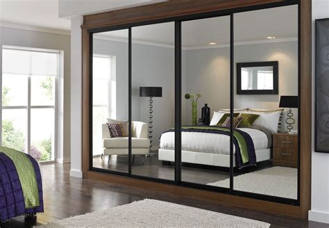 Does anyone happen to know if there would be enough space between the doors for a mirror, or would the extra weight of the glass cause a problem? Sliding wardrobes, mirror doors with black frames. # ...