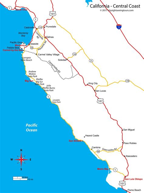 Central California Coastal Map