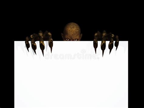 3d Zombie Holding A Blank Sign Stock Illustration Illustration Of