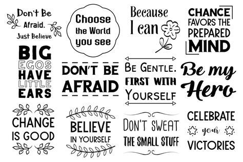 108 SVG Short Quotes Inspirational Motivational Empowering Etsy