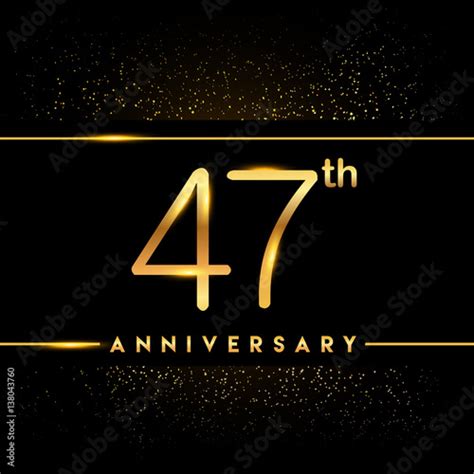 Celebrating Of 47 Years Anniversary Logotype Golden Colored Isolated