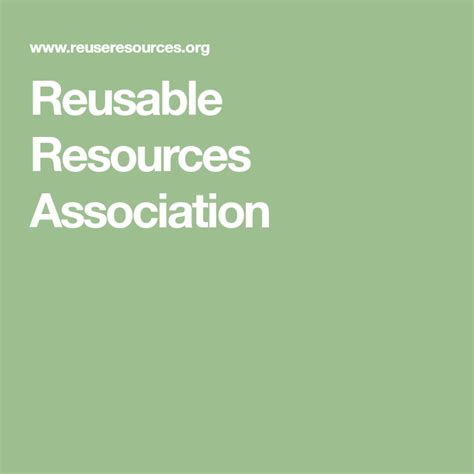 Reusable Resources Association Social Enterprise Non Profit Resources
