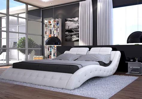 Buy Julia Modern Leather Bed Frame Leather Beds Online Fancy Homes