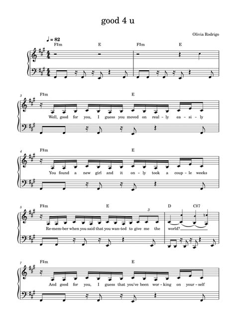 Good 4 U Arr Thepianoman Sheet Music Olivia Rodrigo Piano Solo