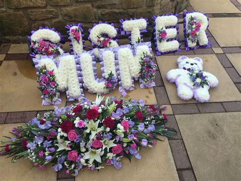 More intricate floral tributes will cost more money. Mixed funeral flowers, mum, sister, bear and casket spray ...