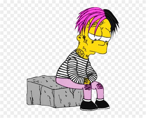 The deepness of his feelings. #lil Peep ##bart - Bart Simpson Sad Boy Clipart (#509777 ...