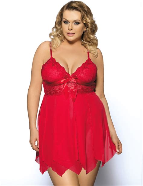 Rw80092 Hot Sale Red Women Sexy Lingerie Plus Size Lace Draping Mesh
