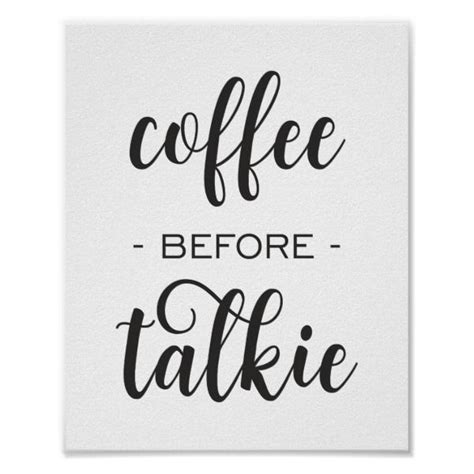 Coffee Before Talkie Funny Kitchen Wall Art Poster