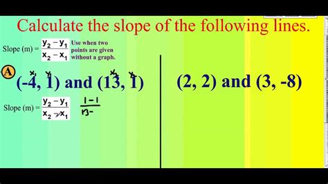 The following video will teach how to find the equation of a line, given any two points on that line. Calculating Slope of Two Points Without a Graph - YouTube