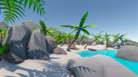 Lowpoly Tropical Island Pack 3d Model Game Level Design Beautiful