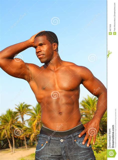 Muscular Man Flexing Stock Photo Image Of Male Abdominal 4677626