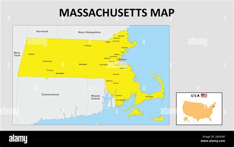 Massachusetts Map State And District Map Of Massachusetts Stock Vector Image And Art Alamy