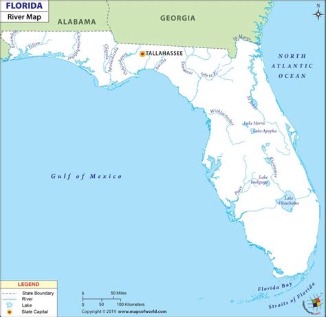 Map Of Florida Lakes And Rivers Map Vector