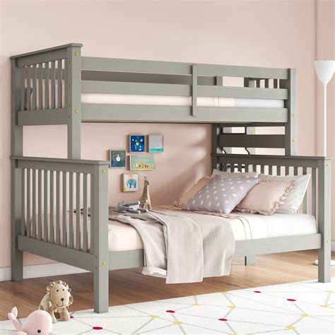Harriet Bee Treva Twin Over Full Bunk Bed | Wayfair | Bunk beds, Cool