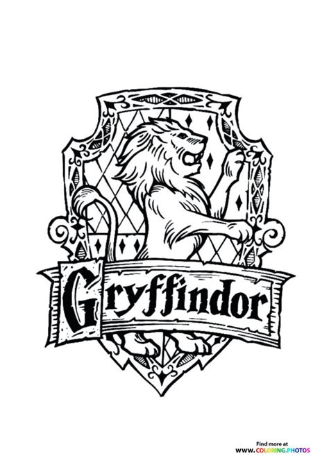 Gryffindor Crest Coloring Pages For Kids