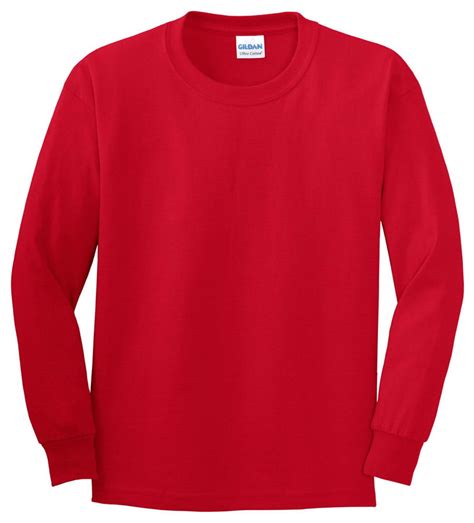 Gildan 2400b Youth Long Sleeve T Shirt Red Large
