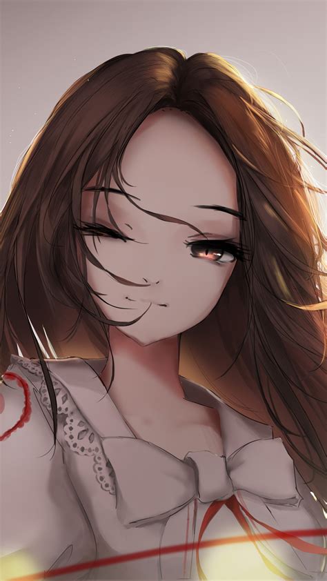 2160x3840 Brown Long Hair Anime Girl Sony Xperia Xxzz5 Premium Hd 4k Wallpapers Images
