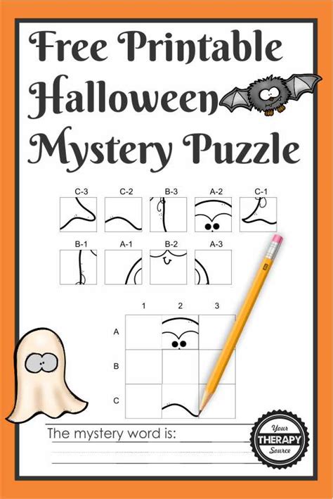 Halloween Puzzle To Print Free Your Therapy Source