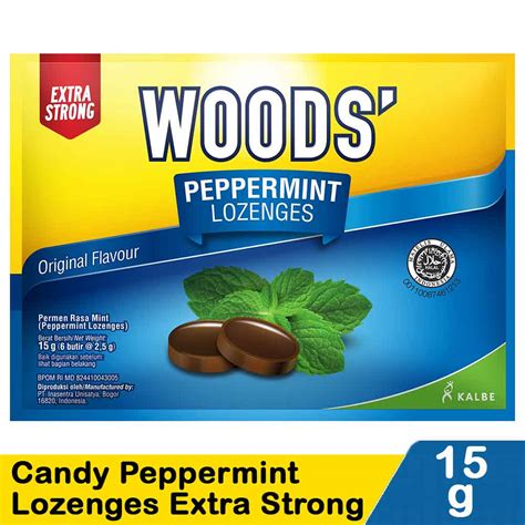 Woods Candy Peppermint Lozenges Extra Strong Sct 15g Klikindomaret