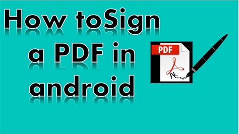 How to sign a PDF in Android - YouTube