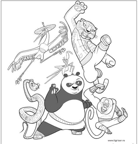 Plansa De Colorat Po Si Prietenii Kung Fu Panda Planse De Colorat