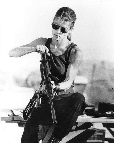 It would be an intimidating laugh if it didn't come easily, and if during the game, hamilton could feel people noticing her: TERMINATORS, Sarah Connor (Linda Hamilton) in Terminator 2:...