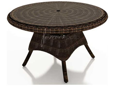 Drill a hole through the center of the top with a hole saw. Forever Patio Leona Wicker 48 Round Glass Top Dining Table ...
